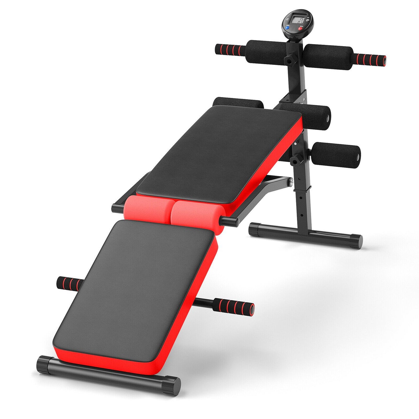 Multi Workout Weight Bench with LCD Display, Foldable/Adjustable 