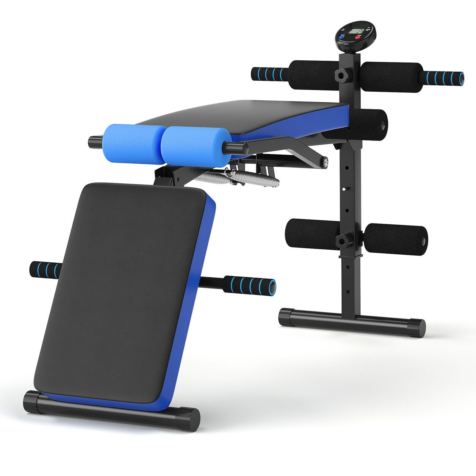 Multi Workout Weight Bench with LCD Display, Foldable/Adjustable 