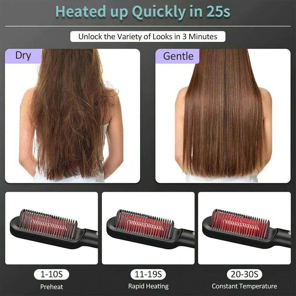 Hot Comb Hair Straightener Brush 