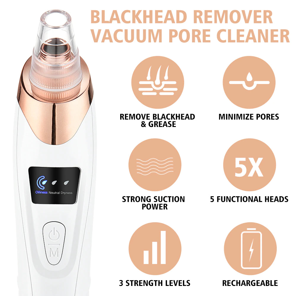 Electric Blackhead Remover Vacuum - Deep Cleansing Pore Cleaner Machine 