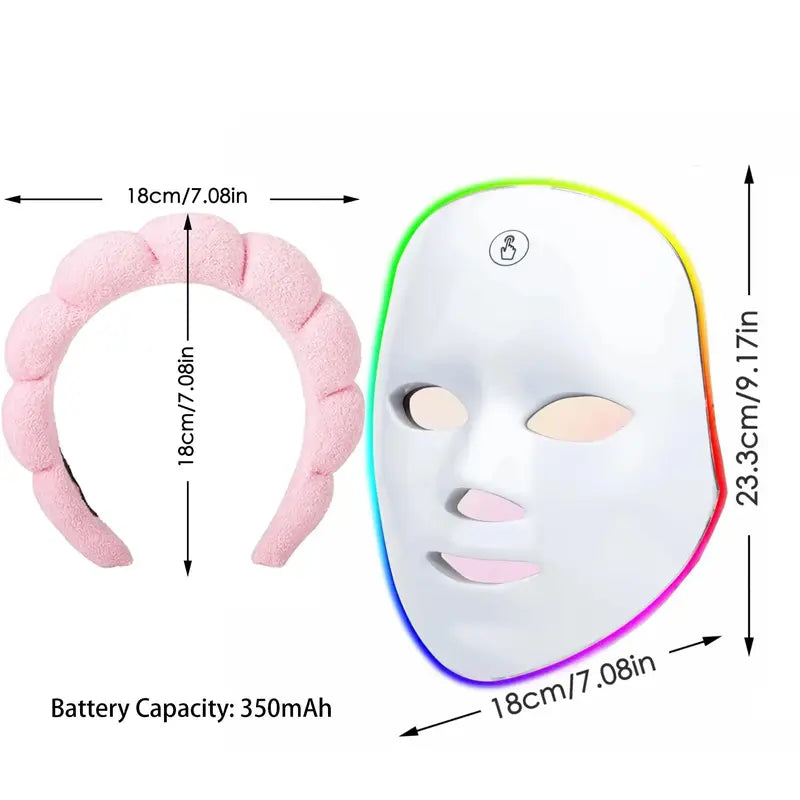 USB Rechargeable Facial Mask, 7 Colour Led Facial Light