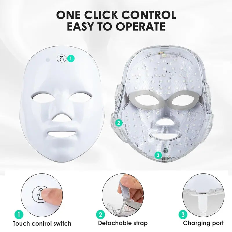 USB Rechargeable Facial Mask, 7 Colour Led Facial Light