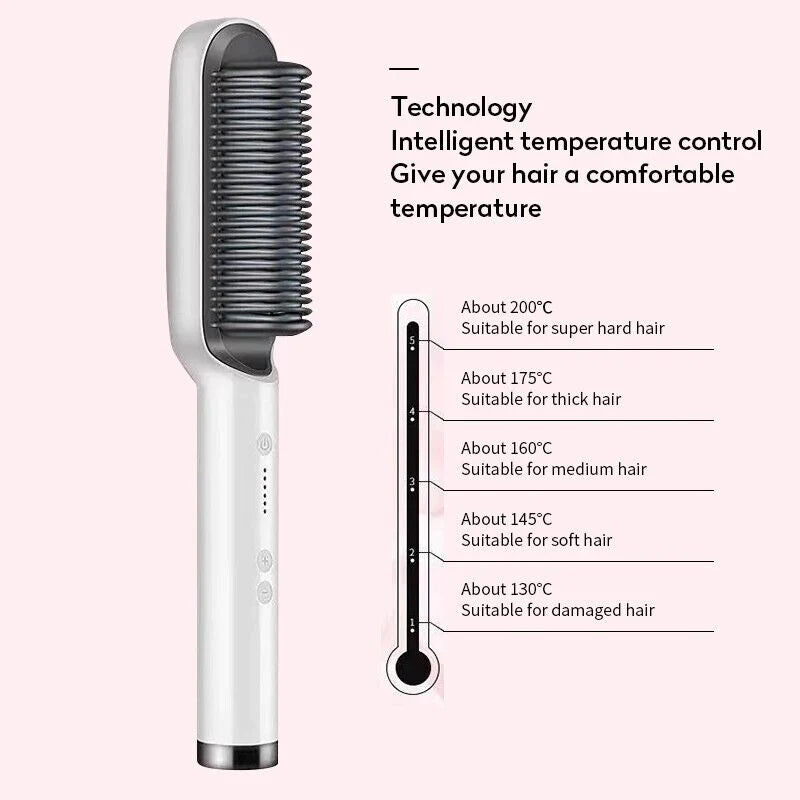 Hot Comb Hair Straightener Brush 