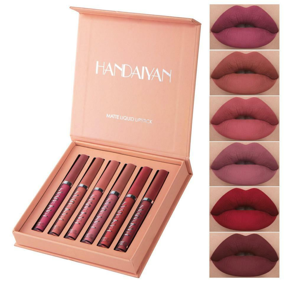 Long Lasting Glazed Matte Liquid Lipstick 6 pc Set