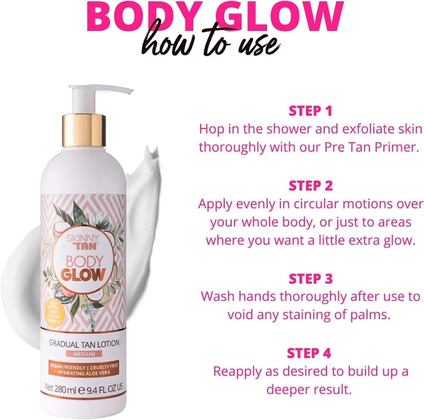 Skinny Tan Body Glow Moisturising Gradual Tan Lotion