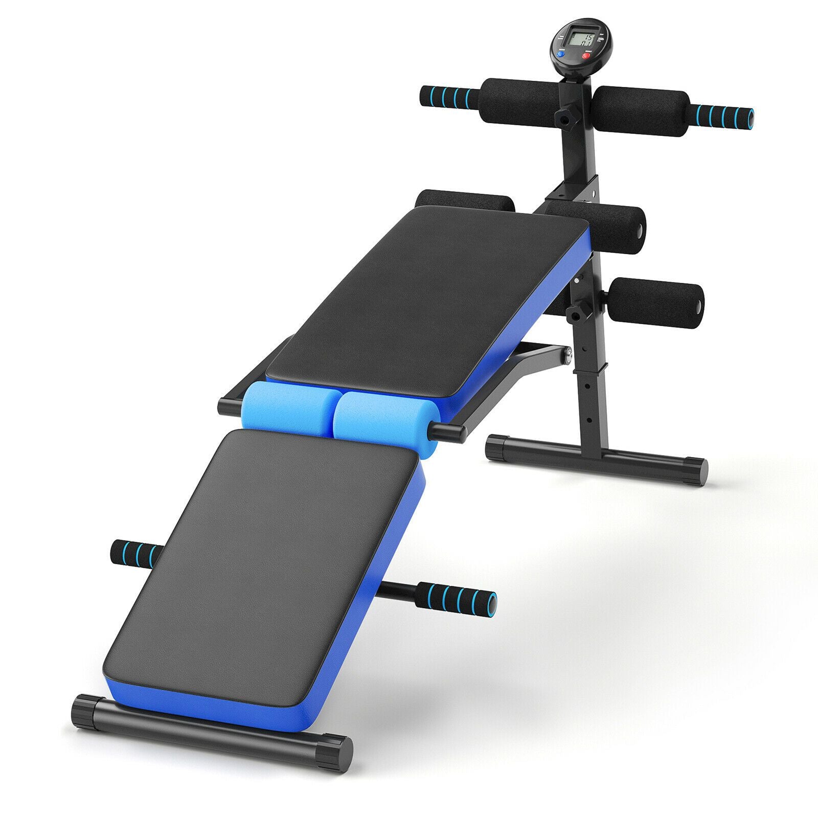 Multi Workout Weight Bench with LCD Display, Foldable/Adjustable 