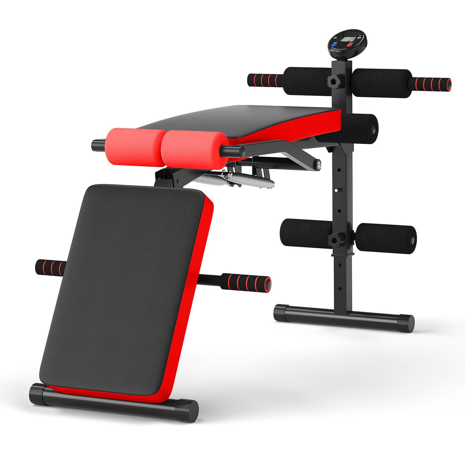 Multi Workout Weight Bench with LCD Display, Foldable/Adjustable 