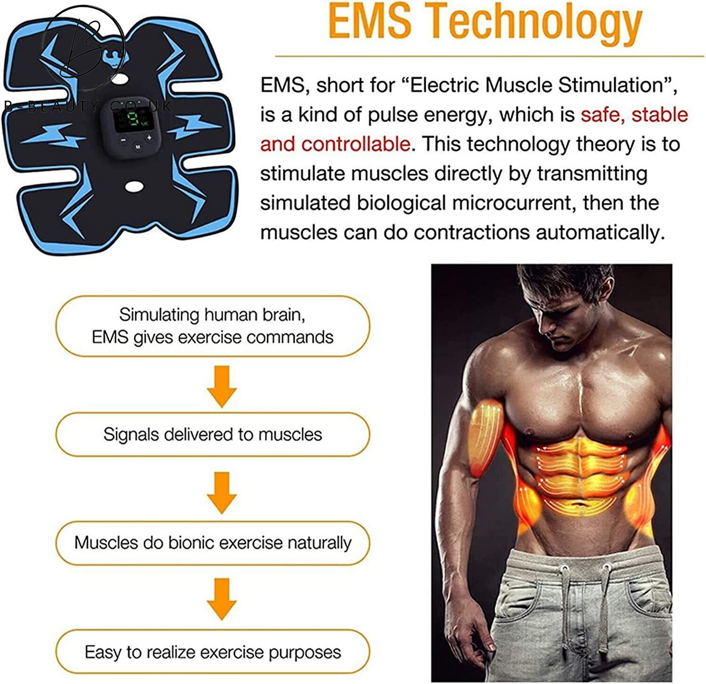 Rechargeable Abdominal Muscle Stimulator / ABS Trainer 