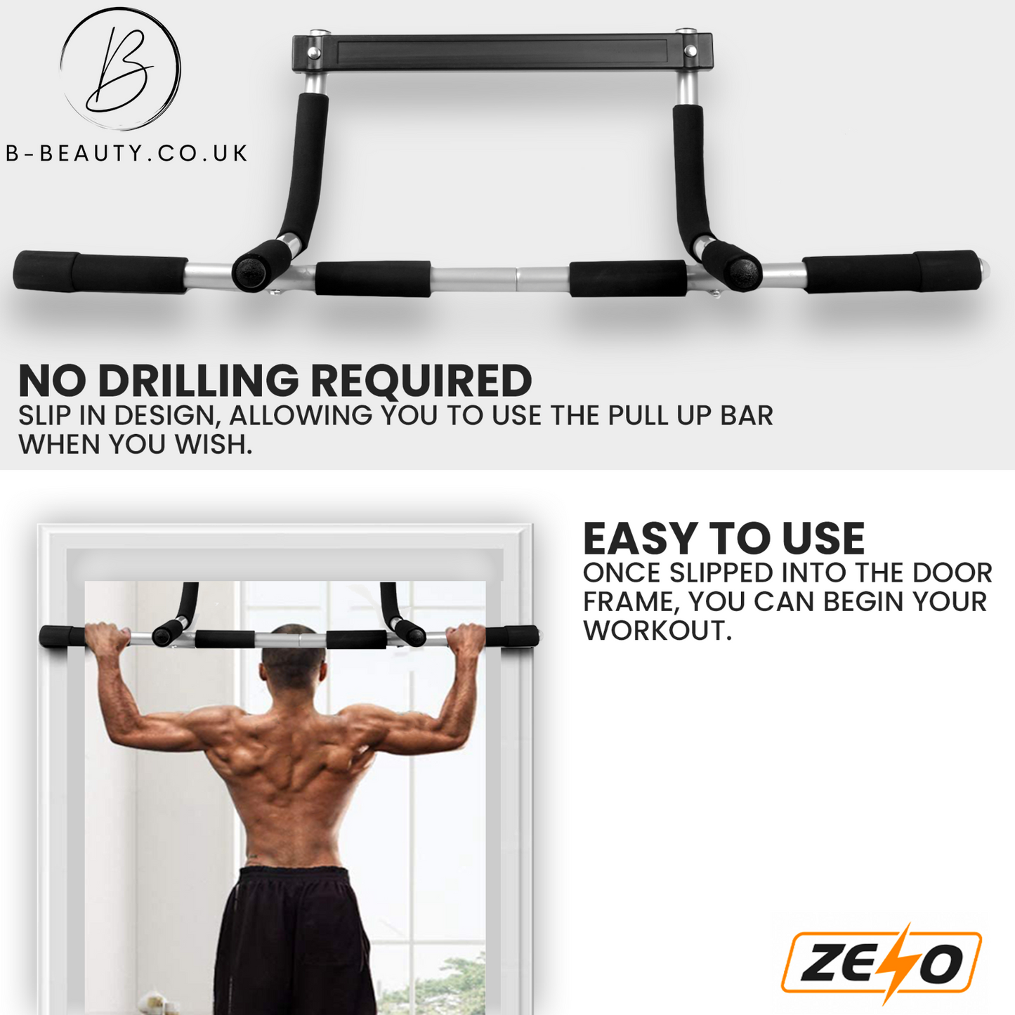 'No Drill' Doorway Strength Training Pull-Up Bar