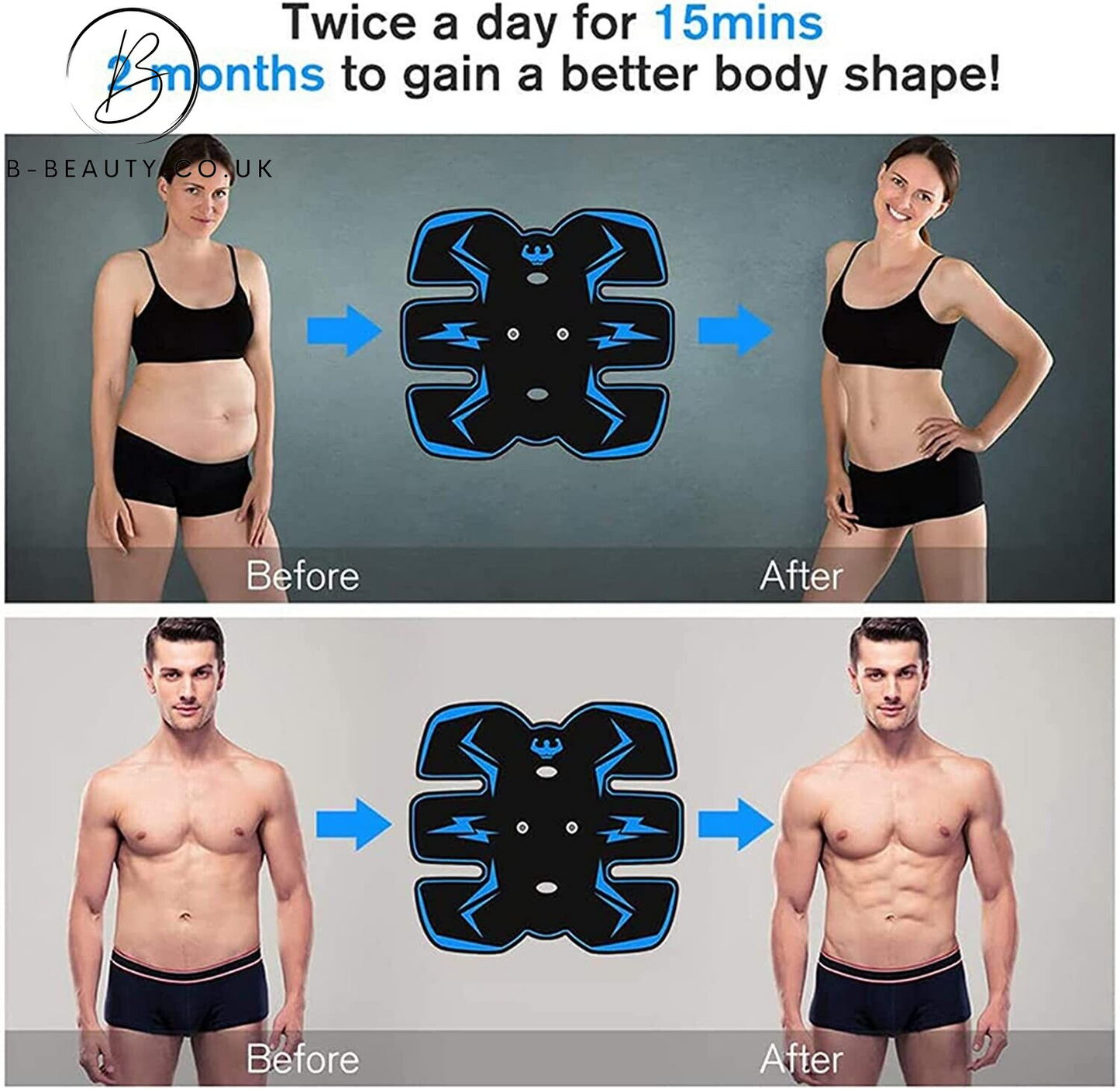 Rechargeable Abdominal Muscle Stimulator / ABS Trainer 