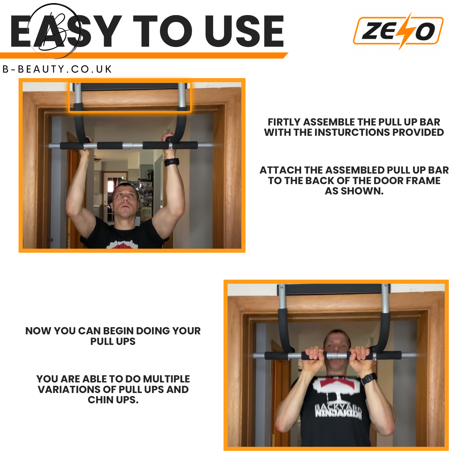 'No Drill' Doorway Strength Training Pull-Up Bar