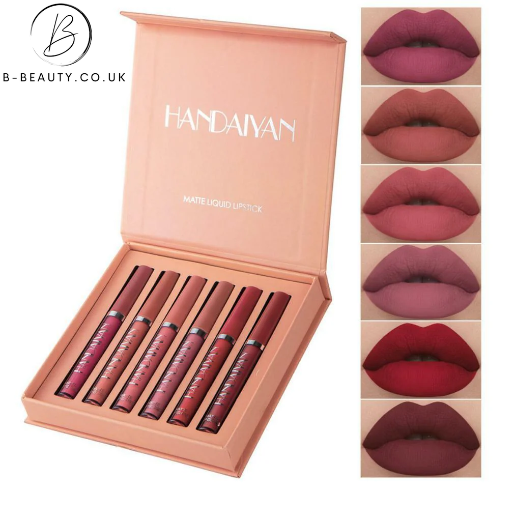 Long Lasting Glazed Matte Liquid Lipstick 6 pc Set