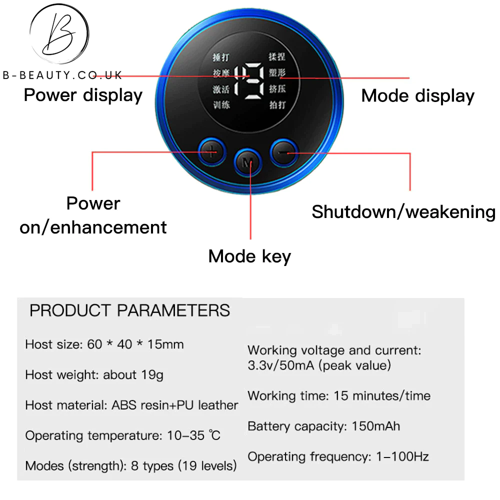 LCD Display 8 Mode Electric Neck Massager 