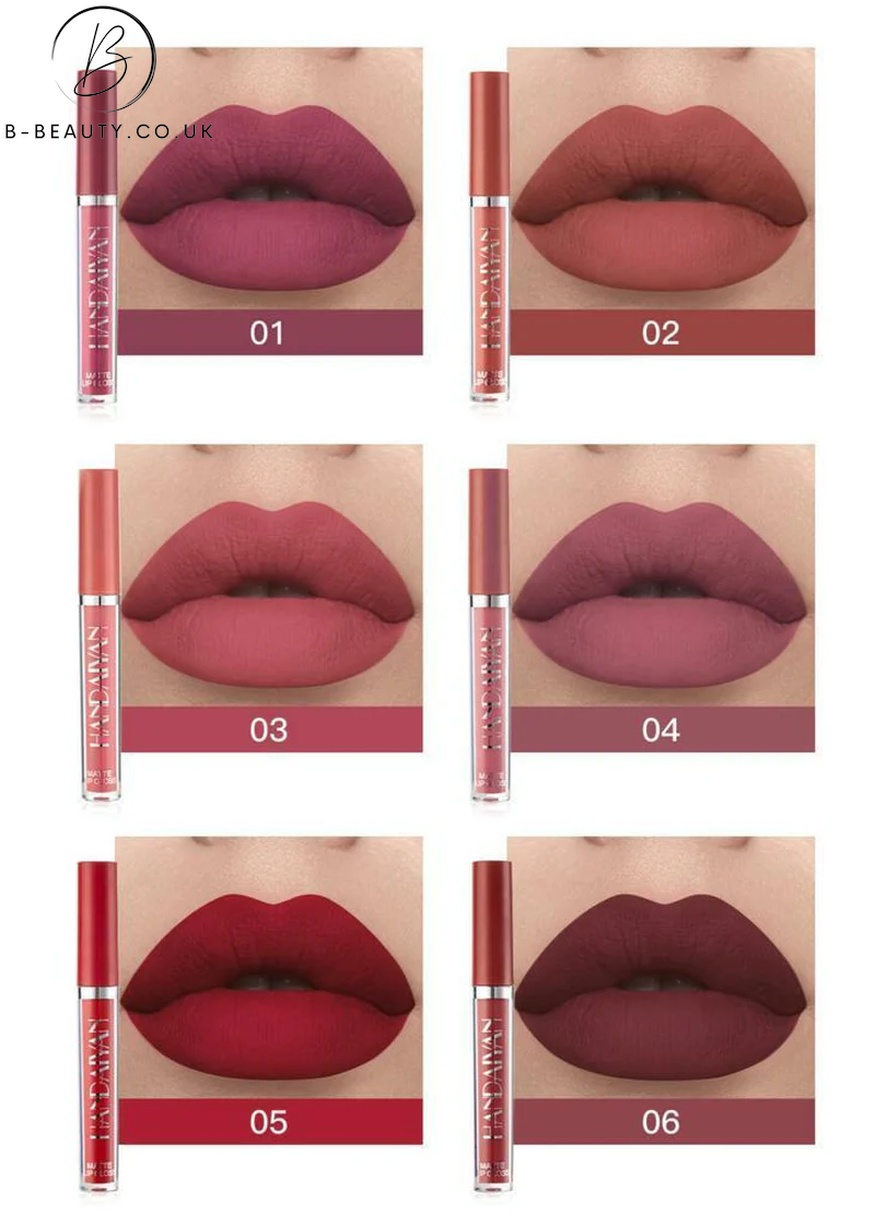 Long Lasting Glazed Matte Liquid Lipstick 6 pc Set