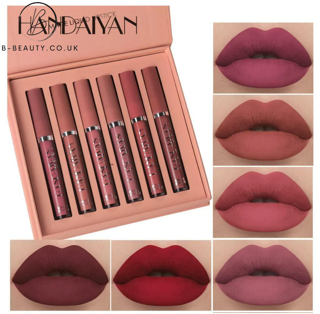 Long Lasting Glazed Matte Liquid Lipstick 6 pc Set