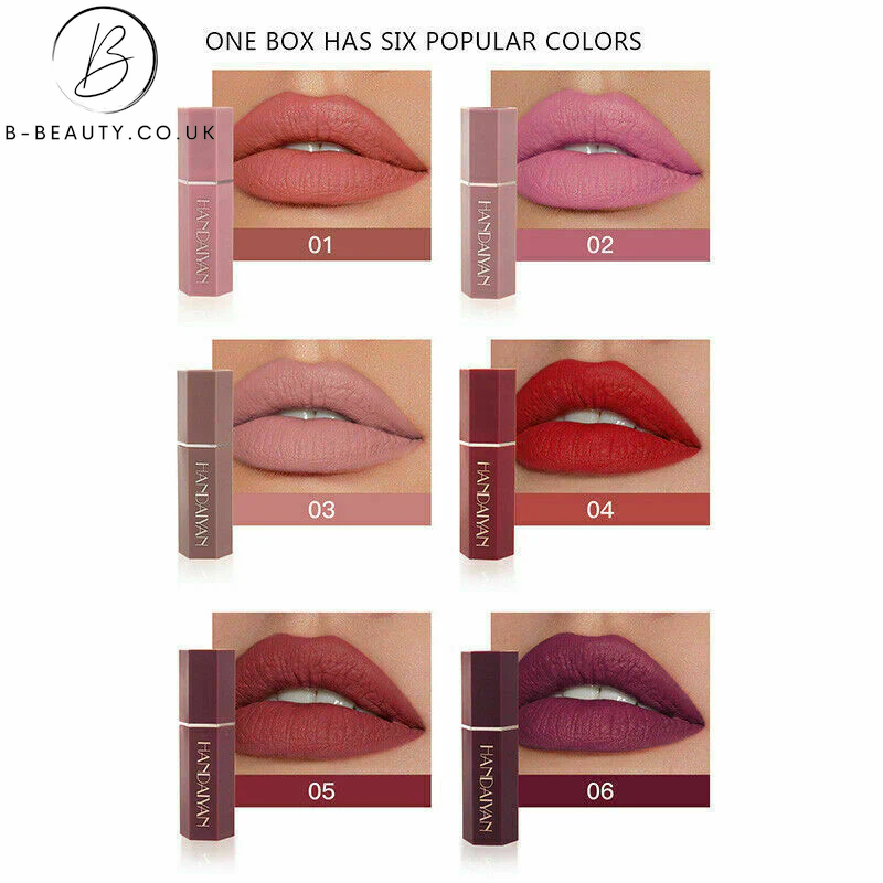 Long Lasting Glazed Matte Liquid Lipstick 6 pc Set