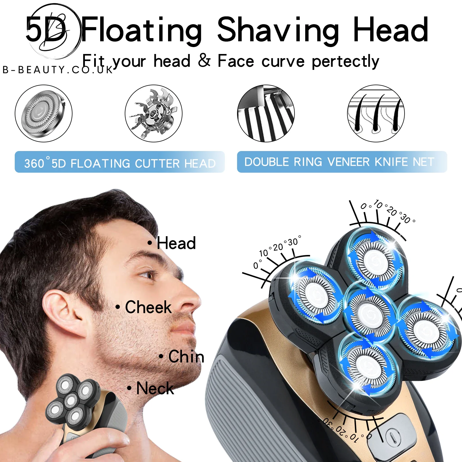 4D Rotary Electric Shaver/Beard Trimmer 