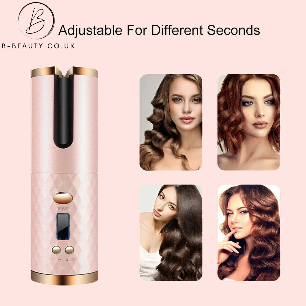 LCD Cordless Auto Rotating Curling Iron