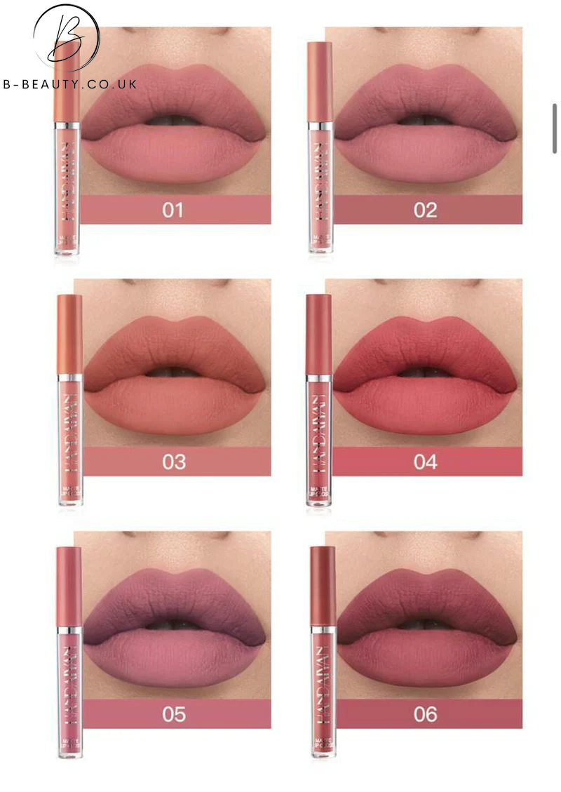 Long Lasting Glazed Matte Liquid Lipstick 6 pc Set